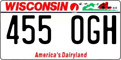 WI license plate 455OGH
