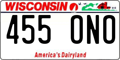 WI license plate 455ONO