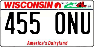 WI license plate 455ONU