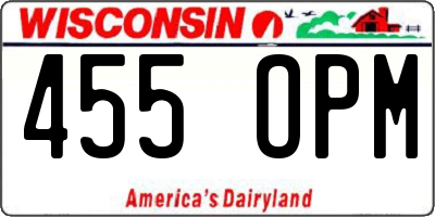 WI license plate 455OPM