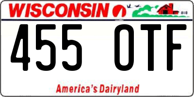 WI license plate 455OTF