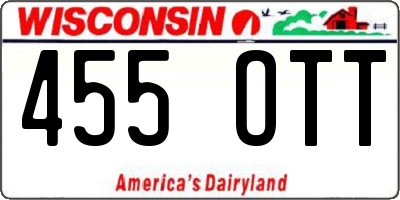 WI license plate 455OTT