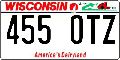 WI license plate 455OTZ