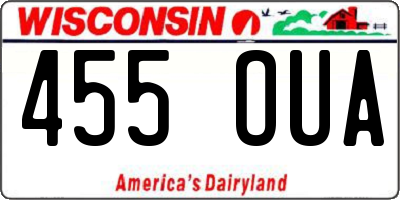 WI license plate 455OUA