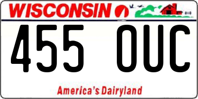 WI license plate 455OUC