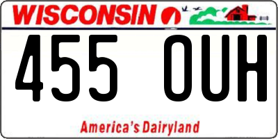 WI license plate 455OUH