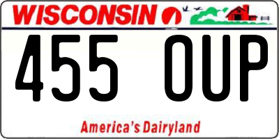 WI license plate 455OUP
