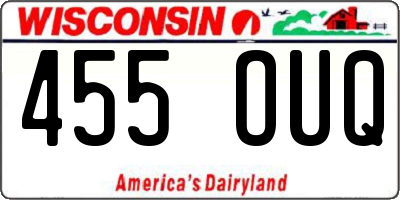 WI license plate 455OUQ