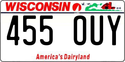 WI license plate 455OUY