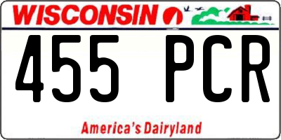 WI license plate 455PCR