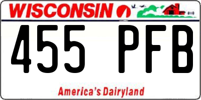 WI license plate 455PFB