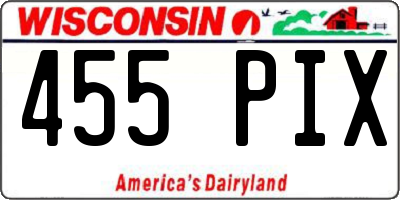 WI license plate 455PIX