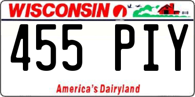 WI license plate 455PIY