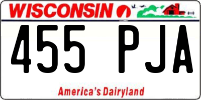 WI license plate 455PJA