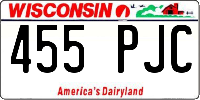 WI license plate 455PJC