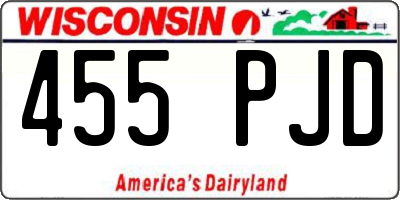 WI license plate 455PJD
