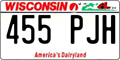 WI license plate 455PJH