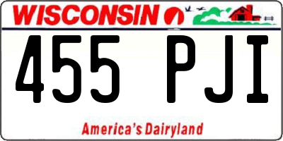 WI license plate 455PJI