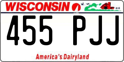 WI license plate 455PJJ