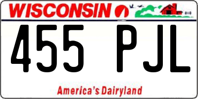 WI license plate 455PJL