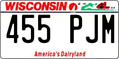 WI license plate 455PJM