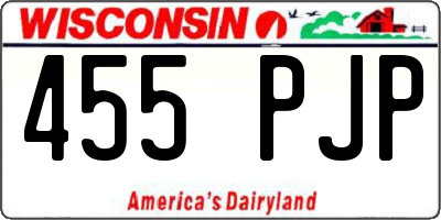 WI license plate 455PJP