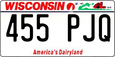 WI license plate 455PJQ