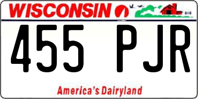 WI license plate 455PJR
