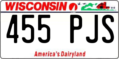 WI license plate 455PJS