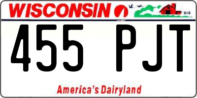 WI license plate 455PJT