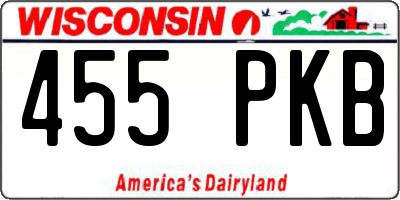 WI license plate 455PKB