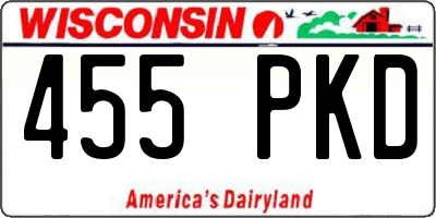 WI license plate 455PKD