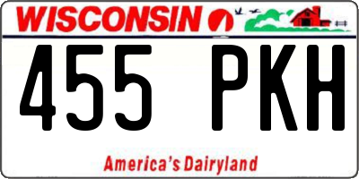 WI license plate 455PKH