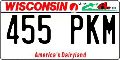 WI license plate 455PKM