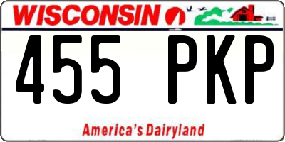 WI license plate 455PKP