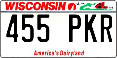 WI license plate 455PKR