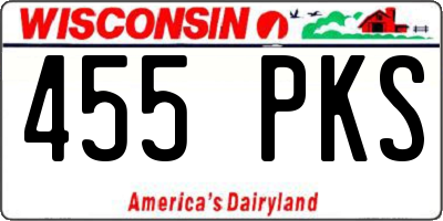 WI license plate 455PKS