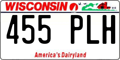 WI license plate 455PLH