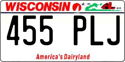 WI license plate 455PLJ