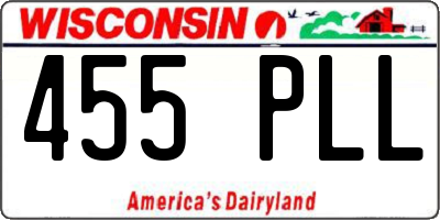 WI license plate 455PLL