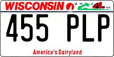 WI license plate 455PLP