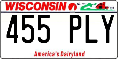 WI license plate 455PLY