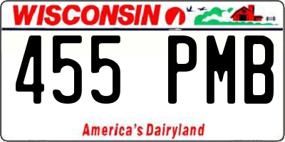WI license plate 455PMB