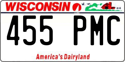WI license plate 455PMC