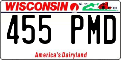 WI license plate 455PMD