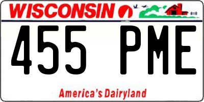 WI license plate 455PME