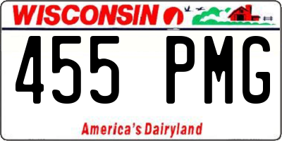 WI license plate 455PMG