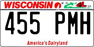 WI license plate 455PMH