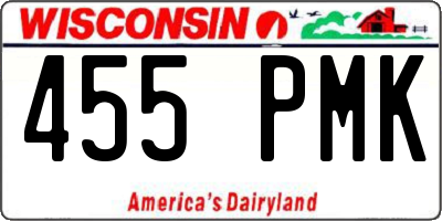 WI license plate 455PMK