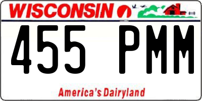 WI license plate 455PMM